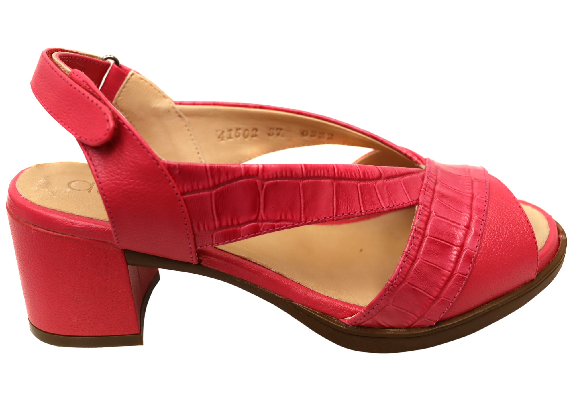 Opananken Raquel Women's Comfortable Leather Mid Heel Sandals - Stylish & Supportive for Work, Party & Summer Outings