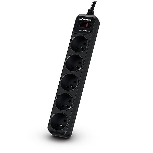 CyberPower Tracer III B0520SC0 FR Surge Protector with 5 AC Outlets, 200-250V, 1.8m Cord - Ideal for Home Office, Gaming Setup & Electronics Protection