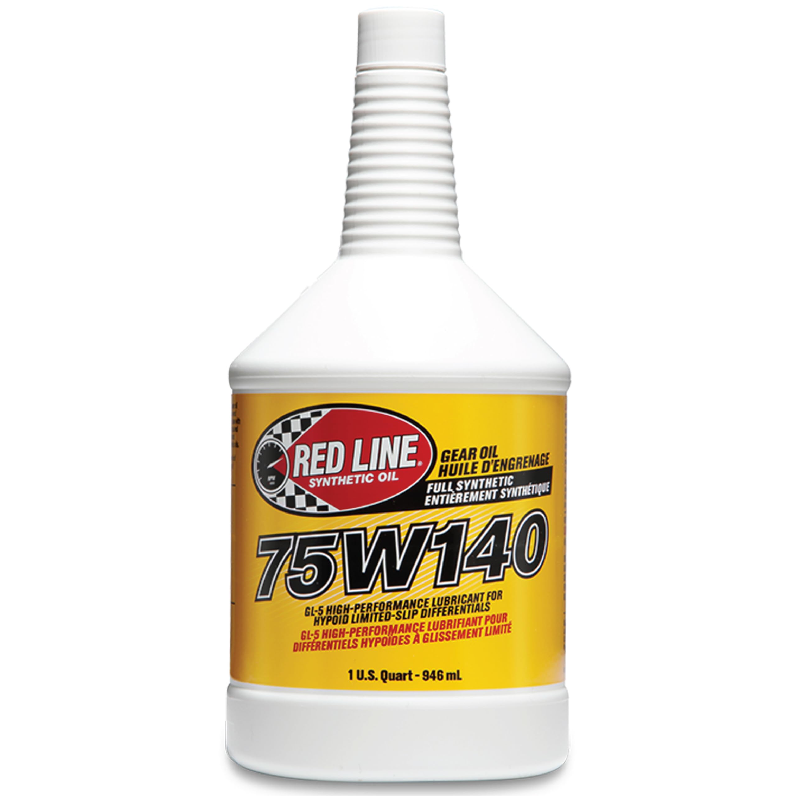 Red Line 57914 75W140 GL-5 Full Synthetic Gear Oil for Hypoid & Limited Slip Differentials - High Performance Lubricant - 1 Quart (4 Pack) - Ideal for Off-Road Trucks, Racing Cars & Heavy-Duty Vehicles