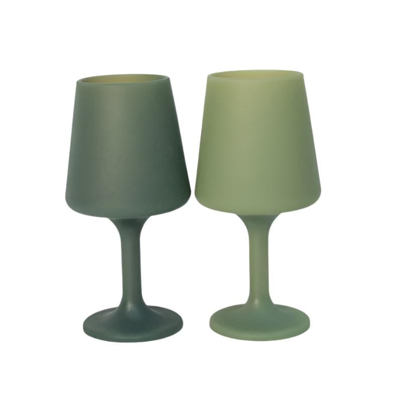 Premium Silicone Wine Glass - Shatterproof, BPA-Free, Sage & Olive Design - Perfect for Outdoor Picnics, Beach Parties, and Poolside Relaxation
