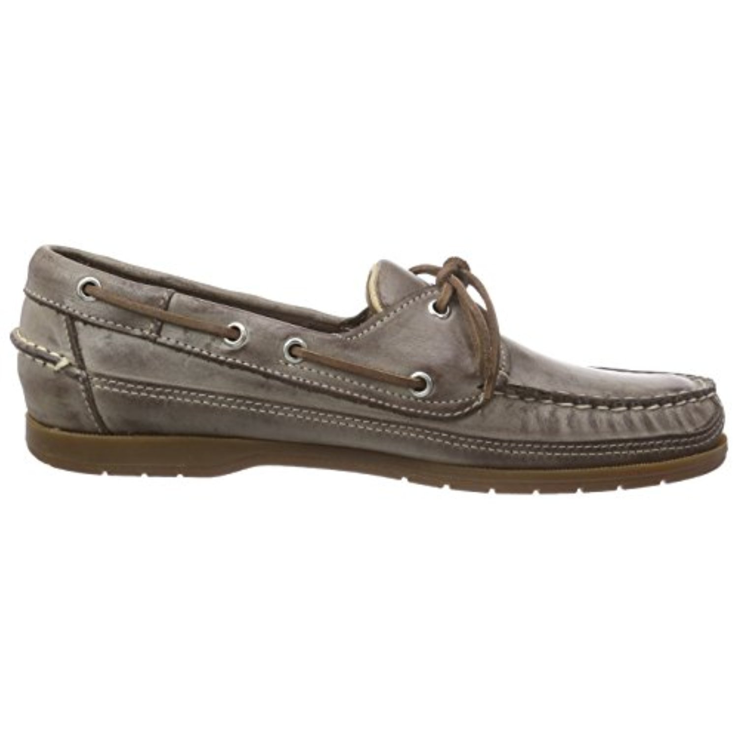 Sebago Men's Schooner Leather Boat Shoes - Classic Brown Waxy Leather for Casual & Outdoor Wear - Perfect for Sailing, Driving & Everyday Comfort