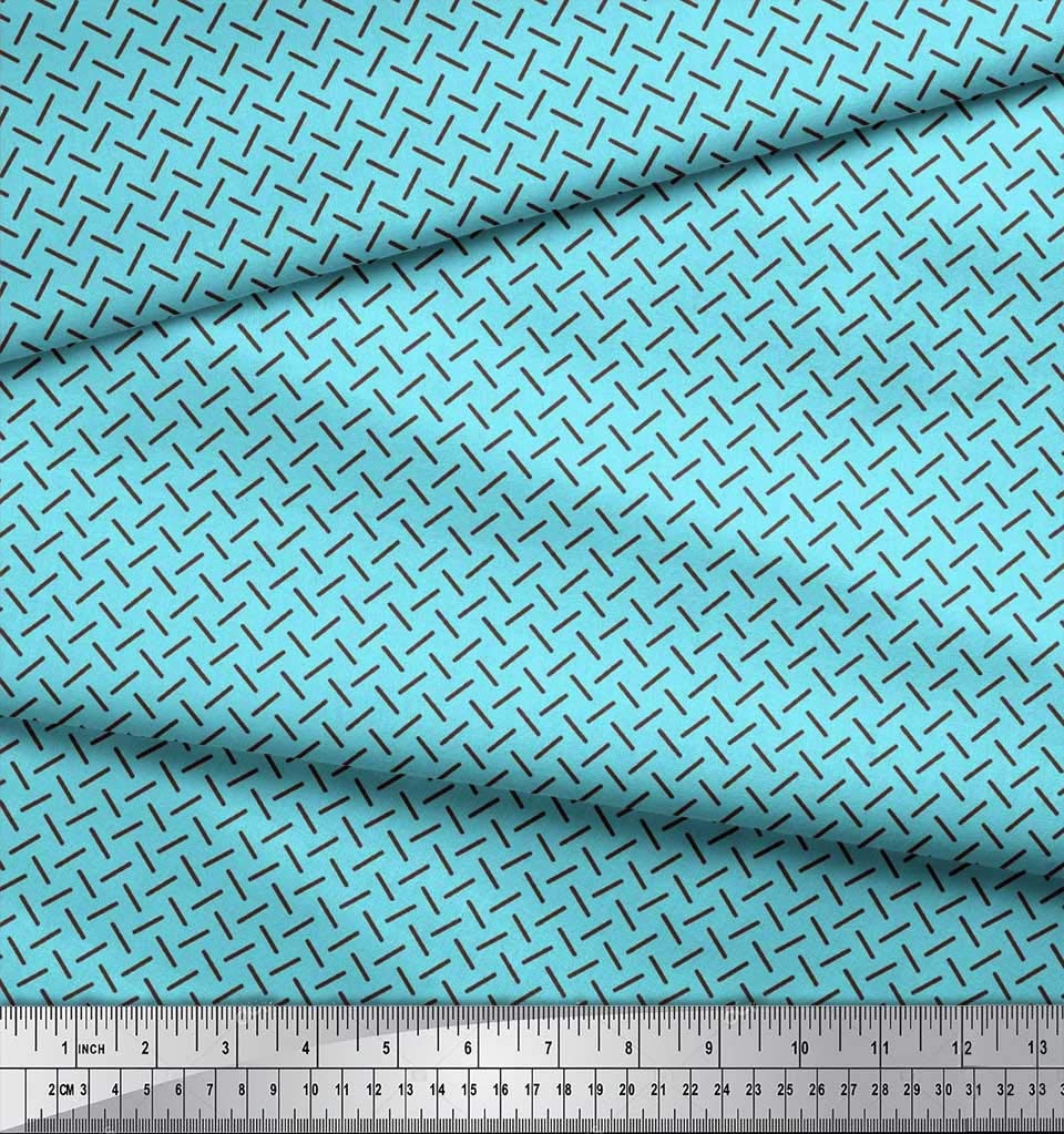 Soimoi Moss Georgette Brown Fabric by The Yard - 42 Inch Wide Diagonal Line Geometric Printed Textile for Fashion Design, DIY Projects & Home Decor | Modern & Edgy Patterns for Dresses, Curtains & Crafts