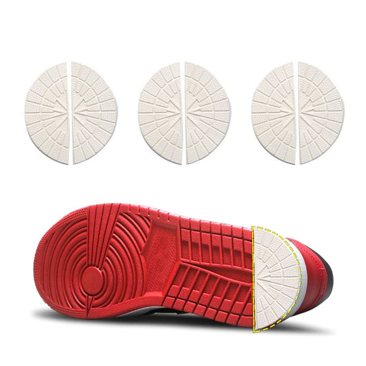 3 Pairs Non-Slip Sole Protectors for Sneakers - Durable Shoe Heel Repair Plates for Men & Women (White) - Perfect for Running, Walking & Everyday Comfort