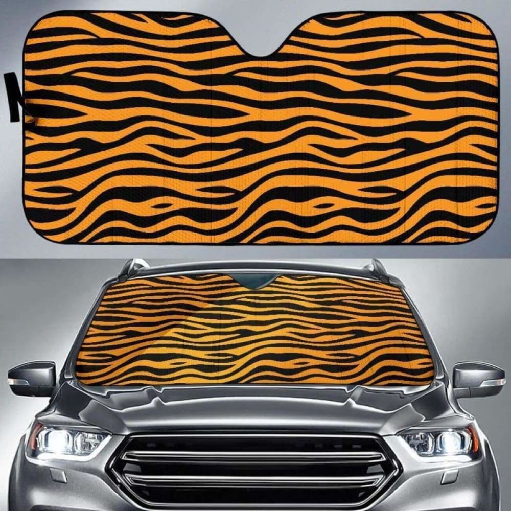 Bengal Tigers Skin Print Car Sun Shades for Windshield - UV Protection & Heat Blocking for Cars, SUVs, and Trucks | Perfect for Summer Road Trips and Parking