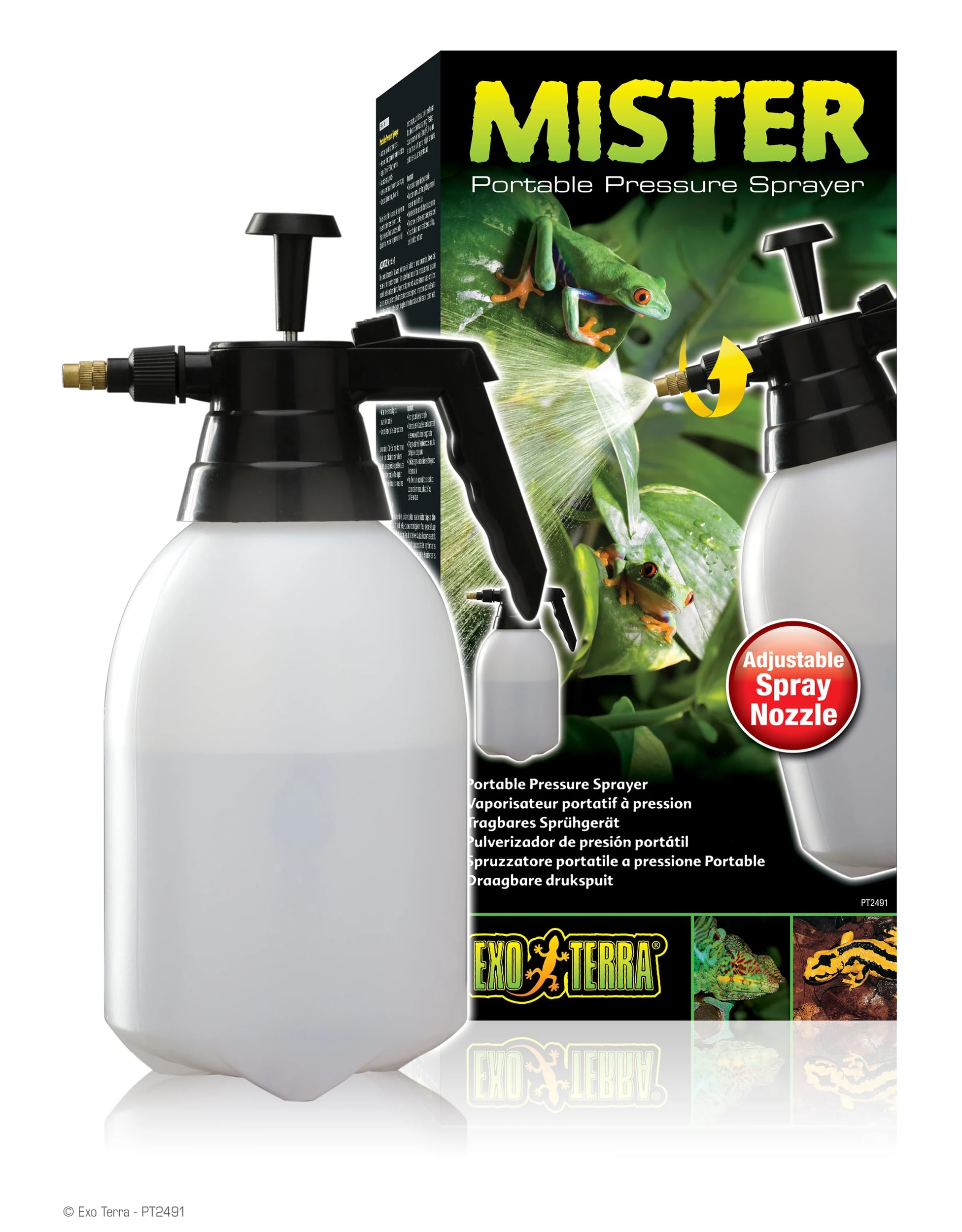 Exo Terra Reptile Spray Bottle 2 Quart (64 oz) - Perfect for Misting Terrariums, Hydrating Plants, and Cleaning Pet Habitats