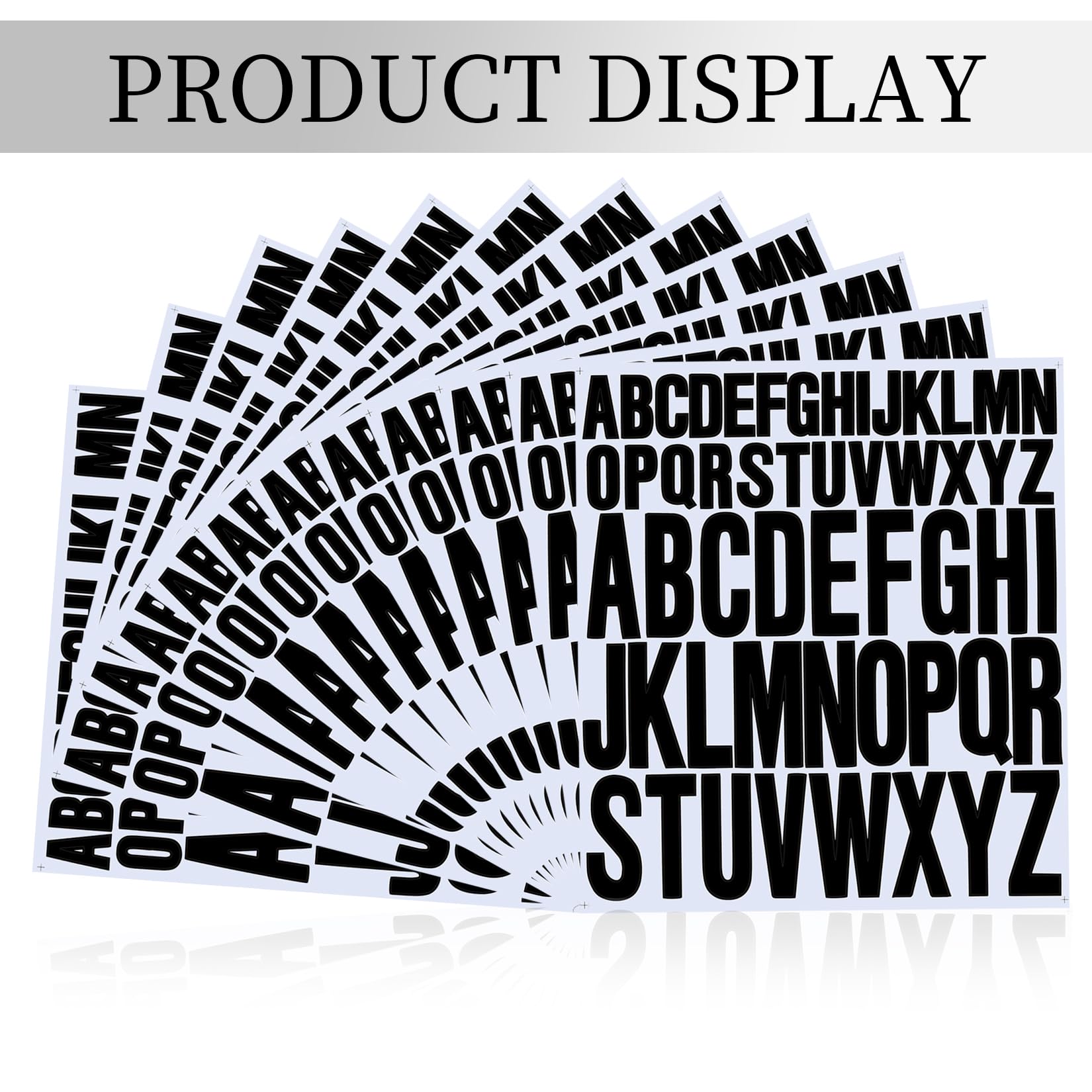 12 Sheets Black Self-Adhesive Alphabet Stickers - Waterproof Vinyl Letter Stickers for DIY Crafts, Water Bottles, Cars, Doors, Scrapbooking, Posters & Cups - Perfect for Home Decor, School Projects & Gift Wrapping
