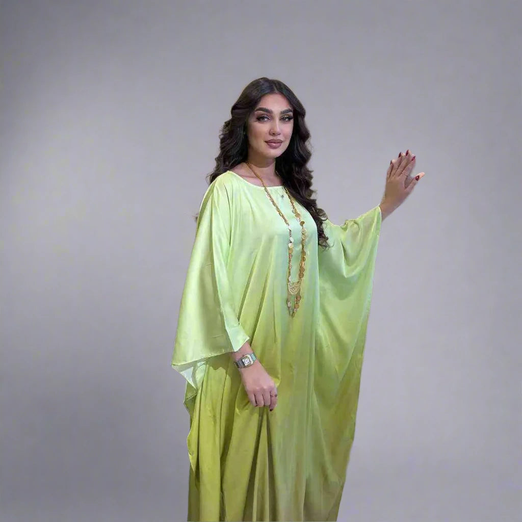 Free Size Batwing Sleeve Farasha Abaya Dress - Modest Islamic Women's Clothing for Prayer, Mosque & Special Occasions
