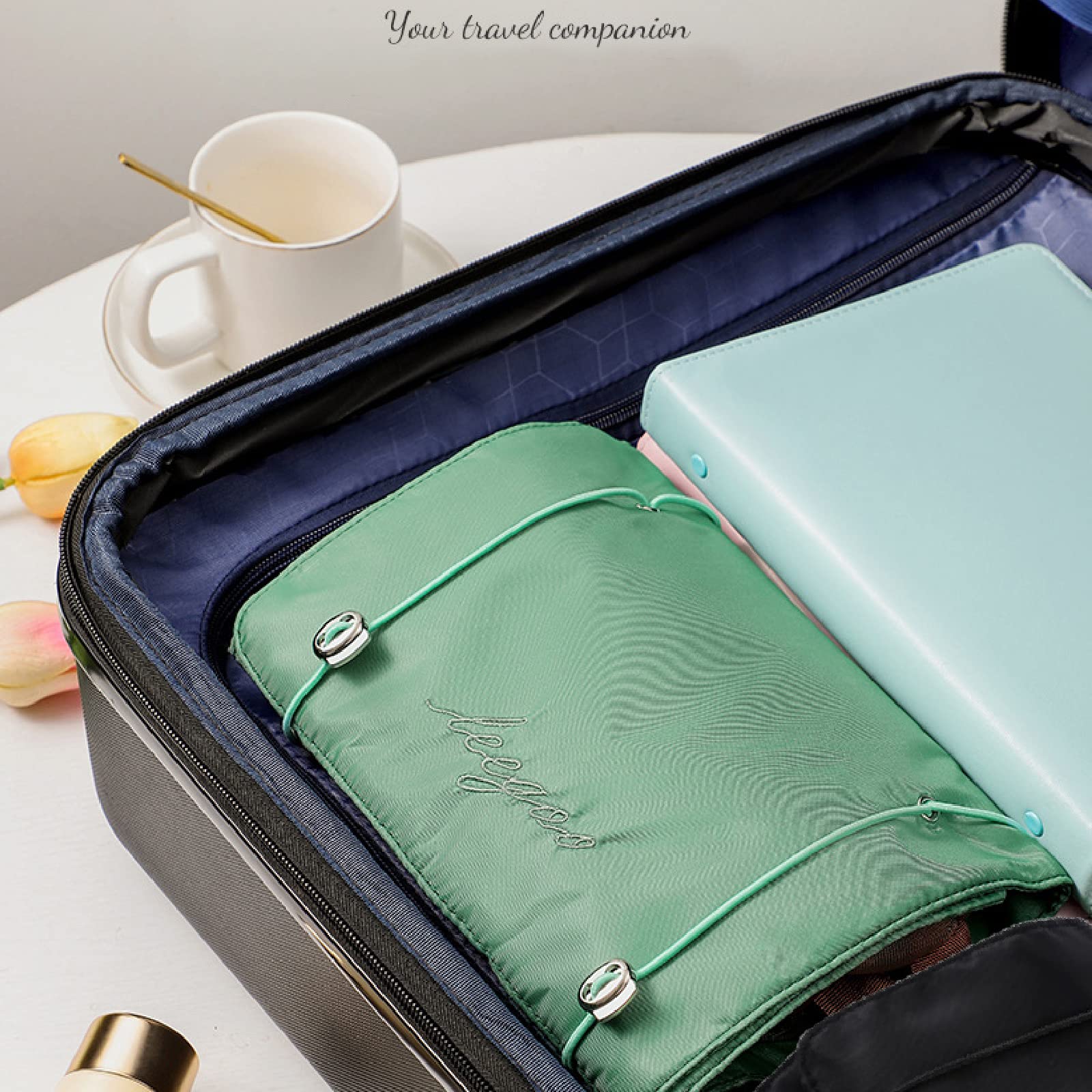 4-in-1 Detachable Hanging Cosmetic Bag - Portable Travel Toiletry Organizer with Removable Compartments, Shower & Bathroom Storage Bag (Green) - Perfect for Vacation, Camping & Gym Essentials Organization