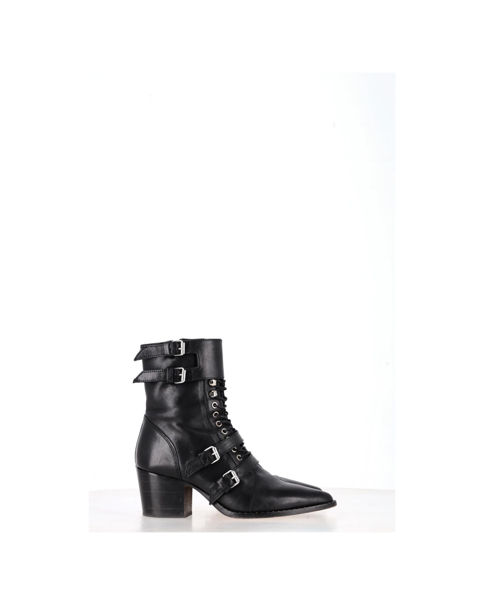 Billie Women's Lace Up Ankle Boots with Buckle Detail - Stylish Chunky Heel Booties for Fall & Winter Fashion | Perfect for Office, Date Night & Casual Outfits