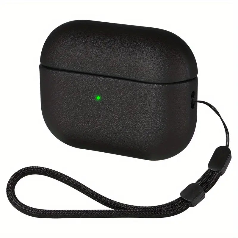 Premium Artificial Leather Protective Case with Lanyard for AirPods Pro 2nd Generation (2022) - Shockproof & Scratch-Resistant Cover for Workouts, Travel & Daily Use