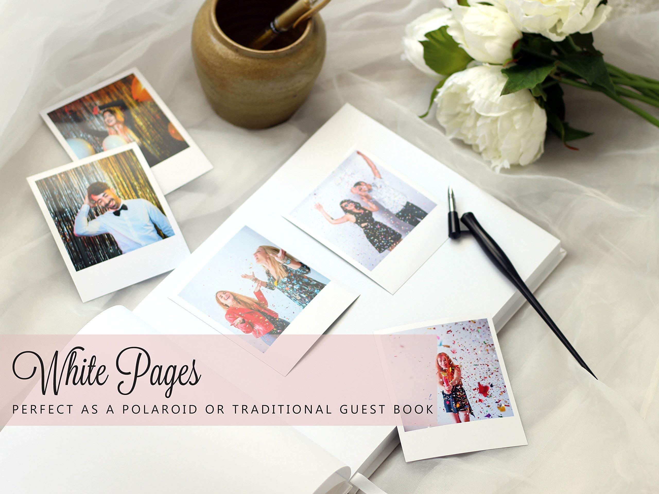 Elegant Navy Blue & Gold Wedding Guest Book - Personalized Sign-In Guest Book for Weddings, Bridal Showers & Anniversary Celebrations