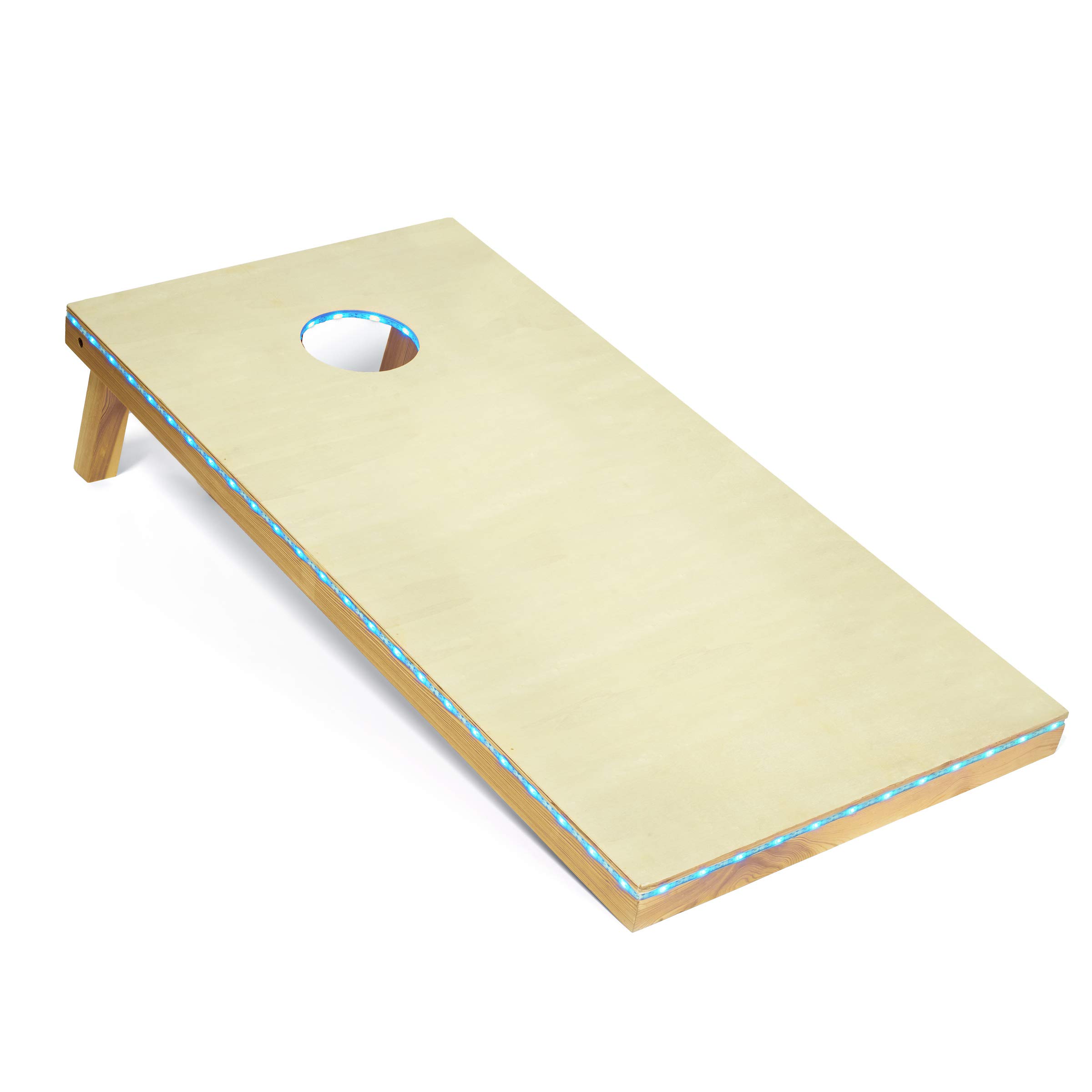 LED Light-Up Cornhole Game Set - 4'x2' Glow-in-the-Dark Cornhole Boards with Built-in Lights, 8 Bean Bags & Carrying Case - Perfect for Nighttime Tailgating, Backyard Parties, and Outdoor Events