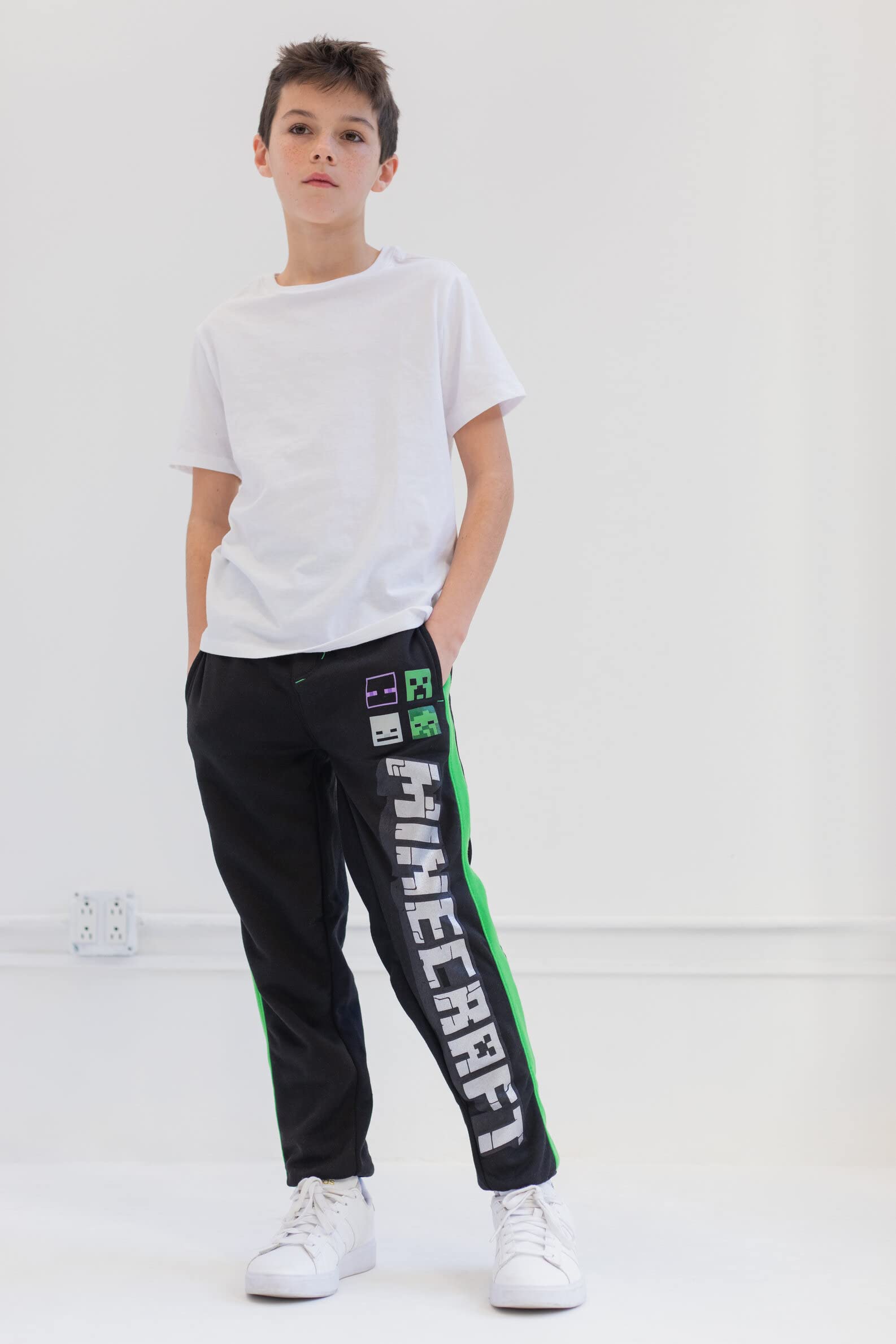 Minecraft Fleece Jogger Pants for Kids - 2 Pack Warm & Comfortable Pajama Bottoms for Boys & Girls - Perfect for Sleepovers, Gaming & Winter Lounging