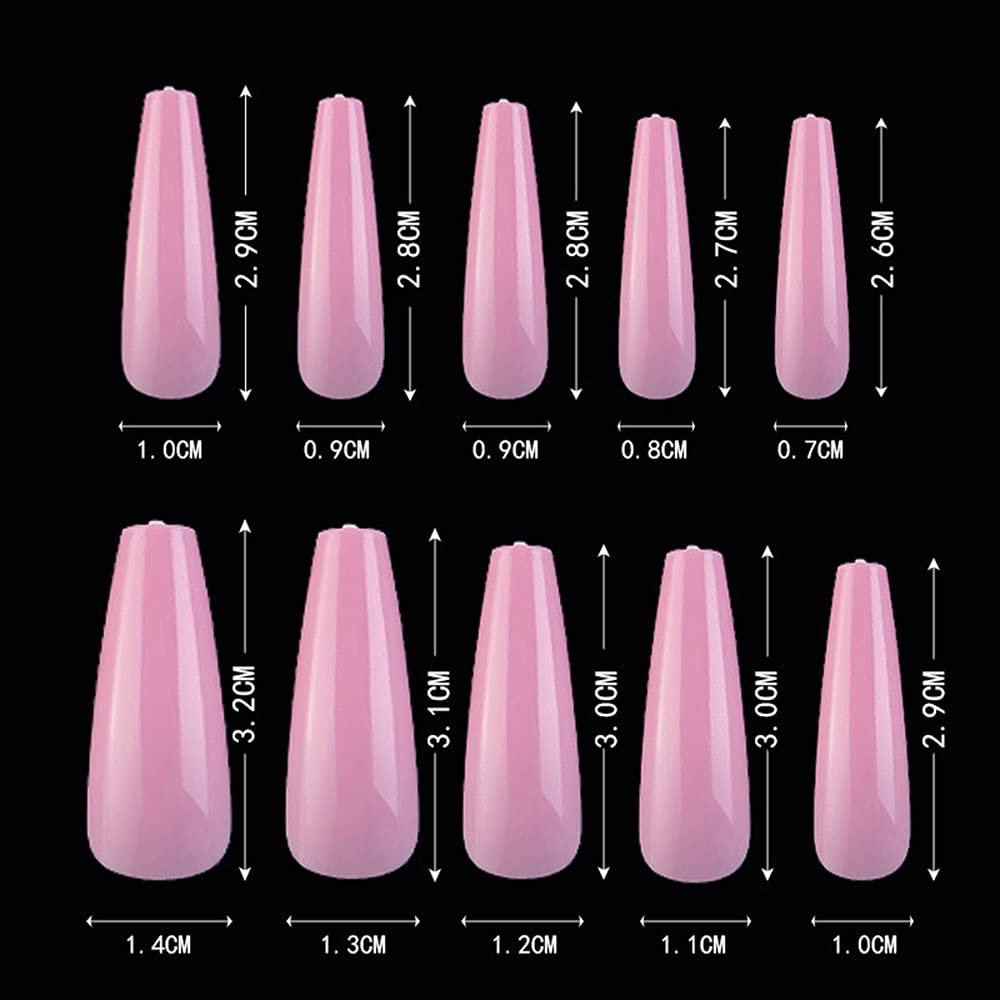 500pcs Pearl White Coffin Acrylic Fake Nails - Ballerina Shape Artificial Nail Tips for Women, DIY Nail Art & Salon Manicure - Perfect for Parties, Weddings & Special Occasions