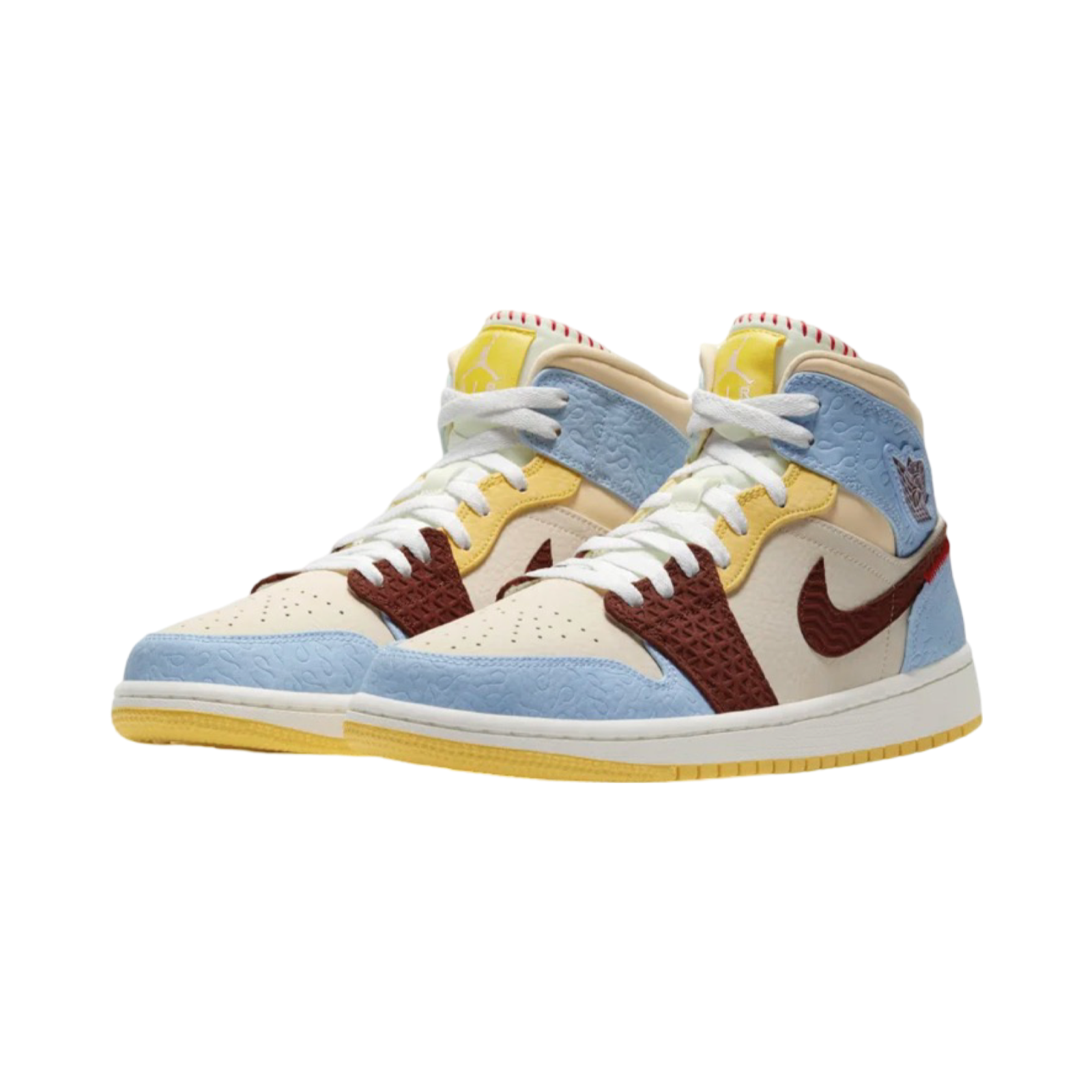 Air Jordan 1 Mid SE Fearless Maison Chateau Rouge Basketball Shoes - Retro High Top Sneakers for Men & Women - Perfect for Streetwear, Basketball Games & Casual Fashion