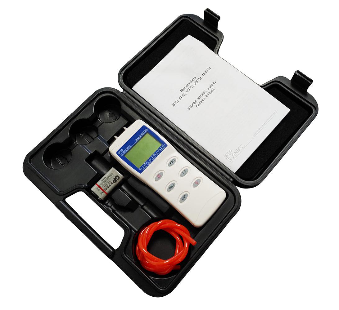 2 in 1 Digital Manometer 100 PSI - High Accuracy Pressure Gauge for HVAC, Automotive & Industrial Use