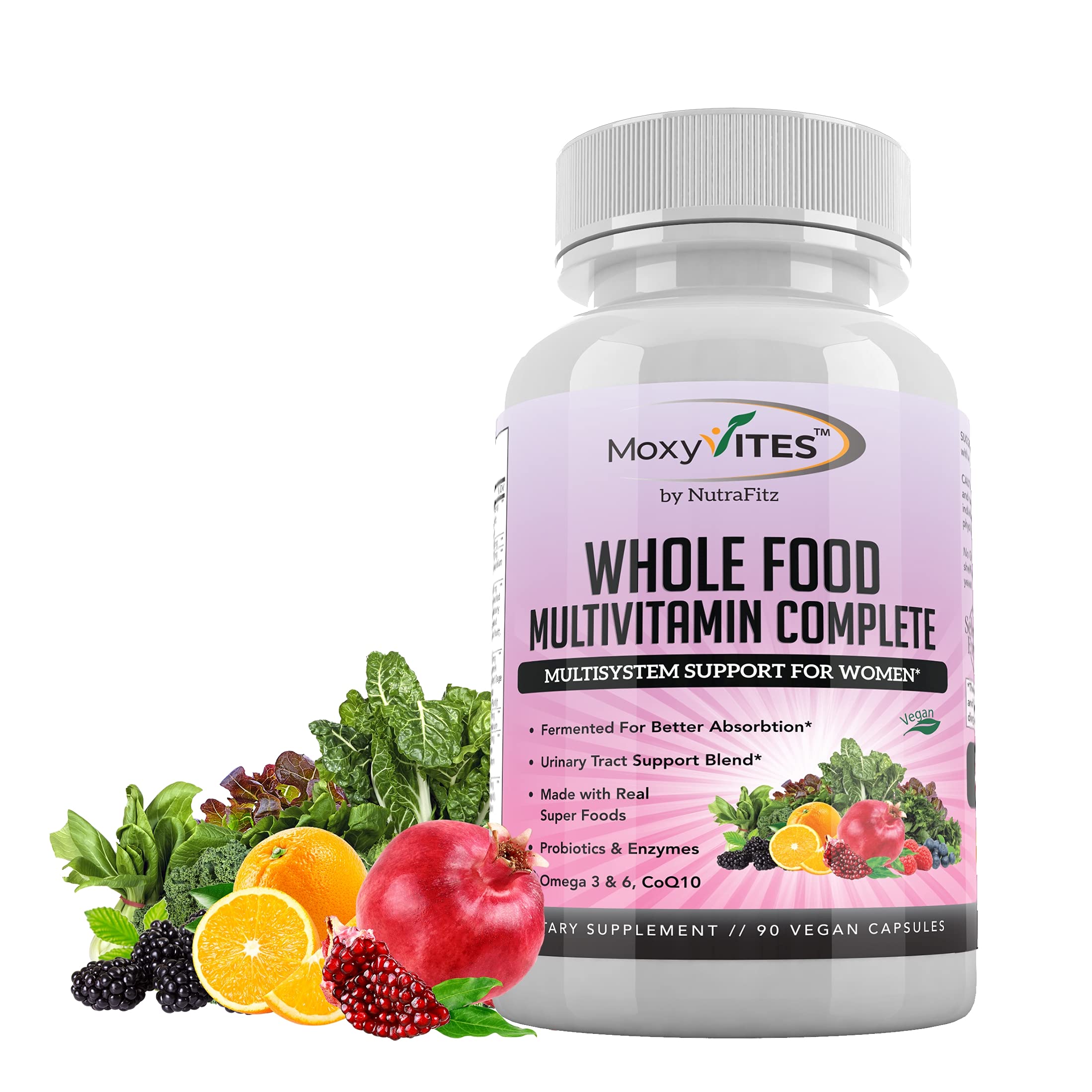 Best Organic Multivitamin for Women with Iron - 44 Whole Food & Fermented Nutrients - Daily Vegan Vitamin Supplement for Complete Multisystem Support - 90 Non-GMO Capsules - Boost Energy & Immunity for Active Lifestyles, Pregnancy, and Post-Workout Recovery