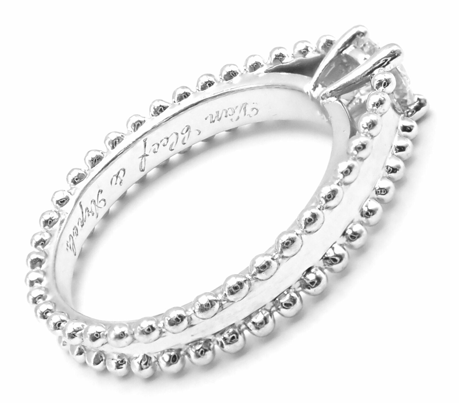 Authentic Van Cleef & Arpels Estelle Platinum .31ct Diamond Solitaire Ring with GIA Certification - Perfect for Engagement, Anniversary & Special Occasions