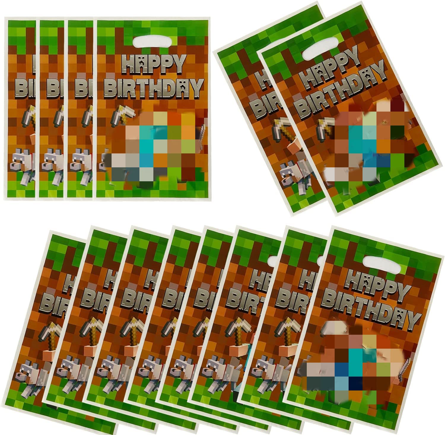 DDcabo 30 Pcs Pixel Party Favor Bags - Video Game Themed Birthday Gift Bags for Candy, Treats & Goodies - Perfect for Gaming Parties, Birthday Decorations & Themed Events