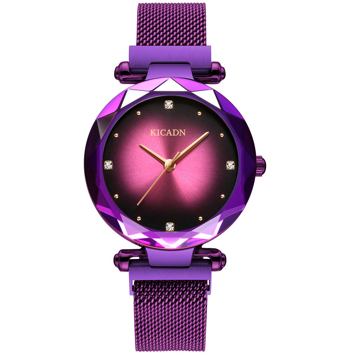 Elegant Women's Watches with Black Diamond Dial - Japanese Quartz Movement, Waterproof, Stainless Steel Mesh Band - Rose Gold Fashion Dress Watch for Women & Girls (Perfect for Office, Party & Gift Giving)