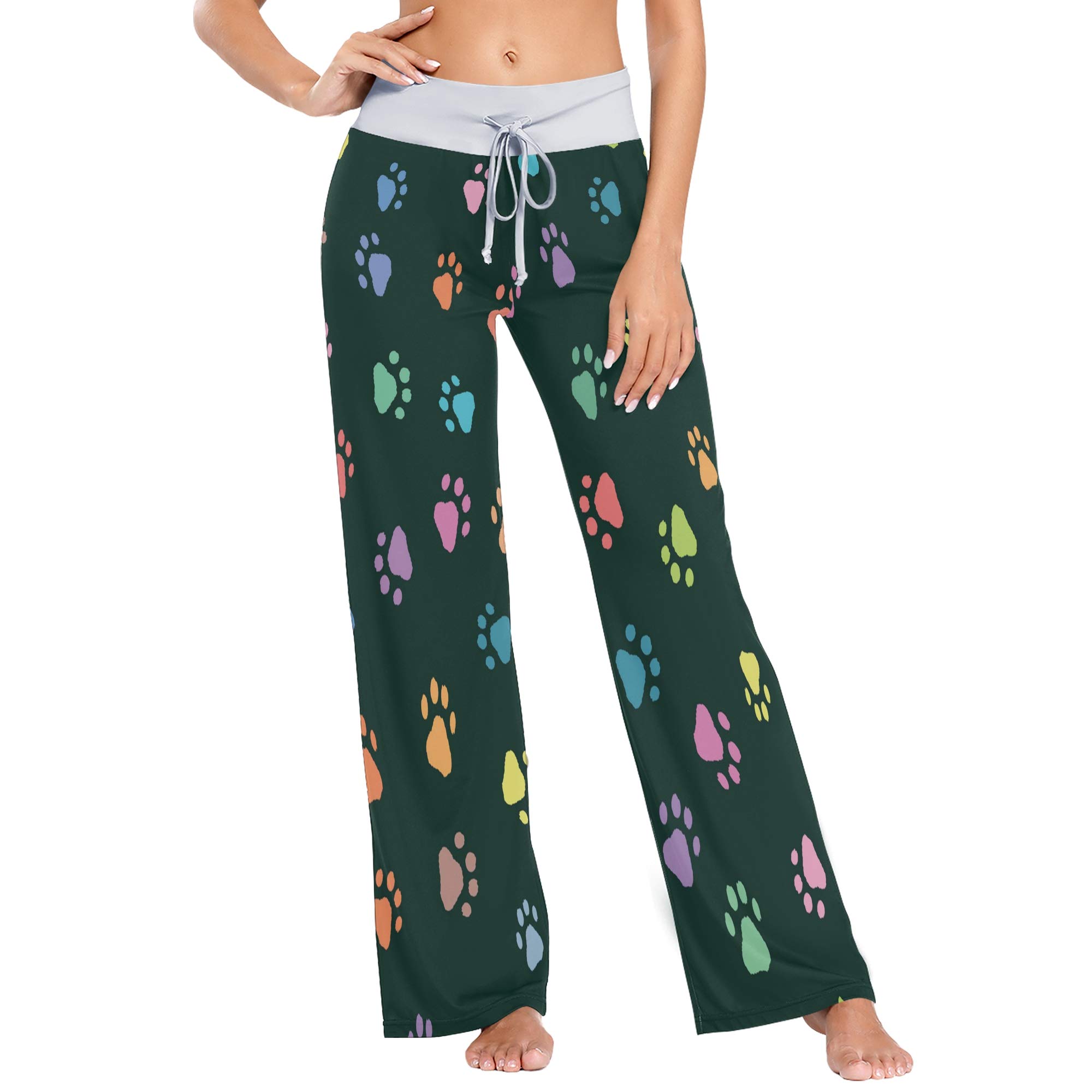 ALAZA Women's Lounge Pants - Soft Stretchy Wide Leg Sleep Pants for Women, Comfortable Casual Pajama Bottoms for Home, Yoga & Relaxation