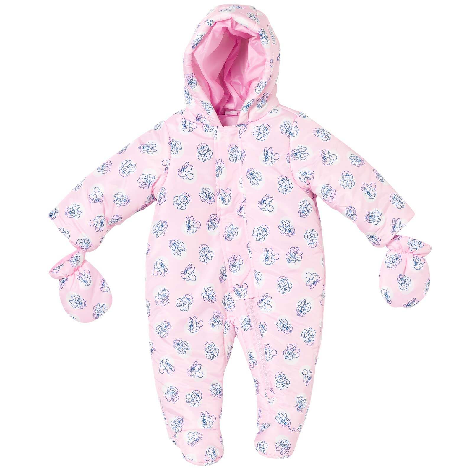 Disney Minnie Mouse Baby Girls Winter Pram Suit - Soft Fleece Outerwear for Newborn to 12 Months - Perfect for Stroller Walks & Outdoor Adventures