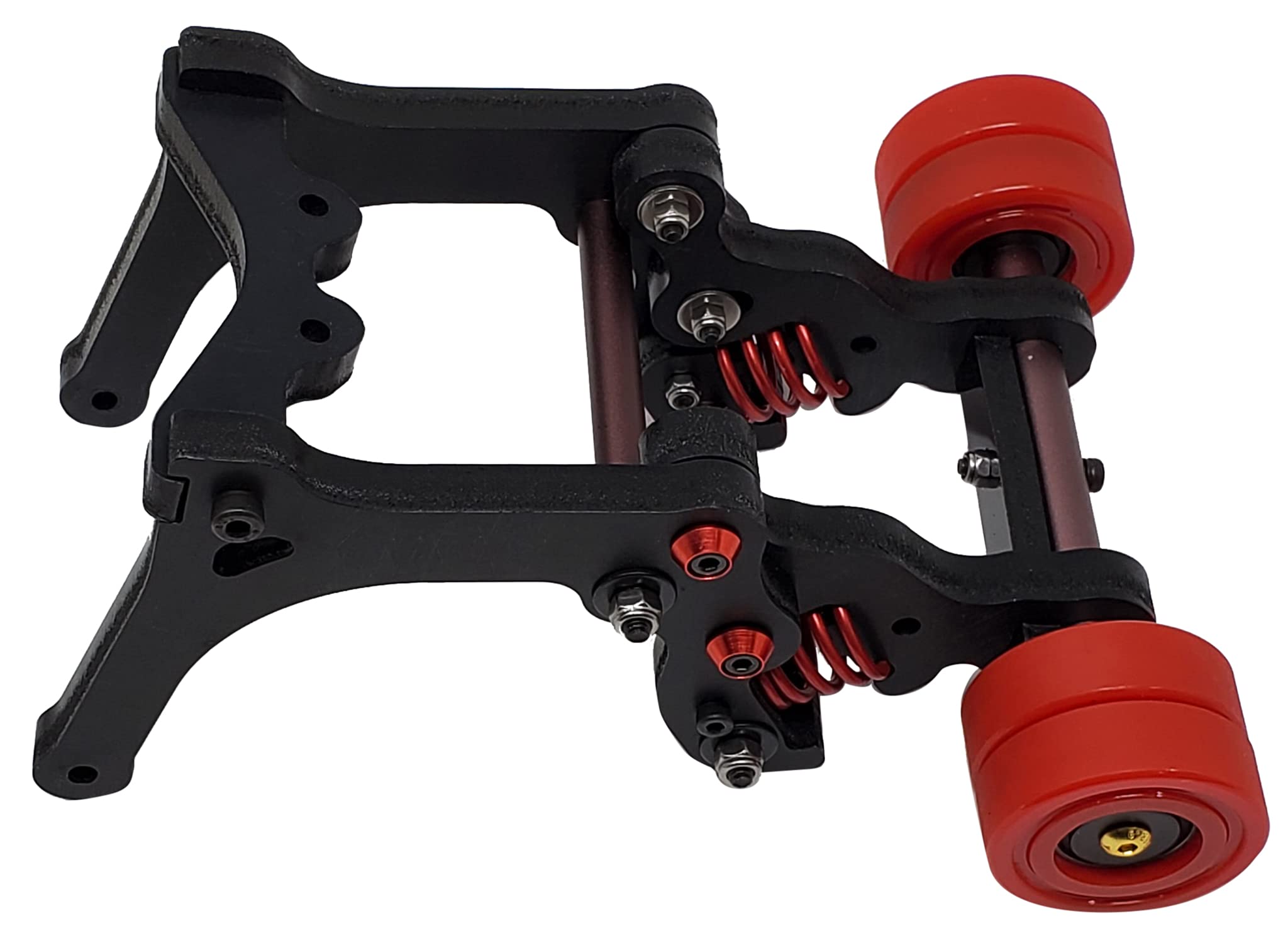 NHX RC Wheelie Bar with 4X Red Rubber Tires for Traxxas X-MAXX 1/5 Scale Monster Truck - Off-Road Stunt Accessory for Backflips & Wheelie Tricks