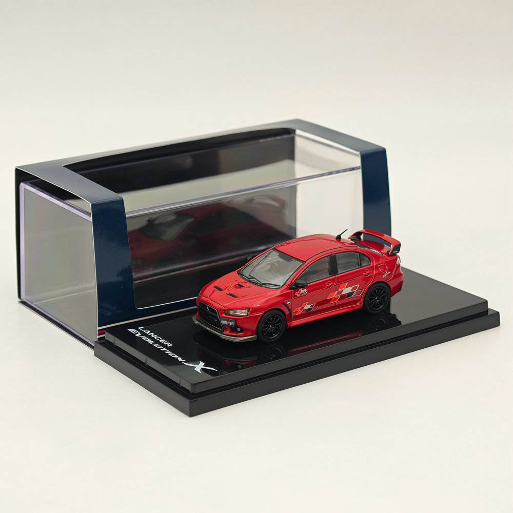 1/64 Scale Mitsubishi Lancer Evolution X Ralliart Red Diecast Model Car - Collectible Japanese Hobby Car for Display, Racing Enthusiasts & Diecast Collectors