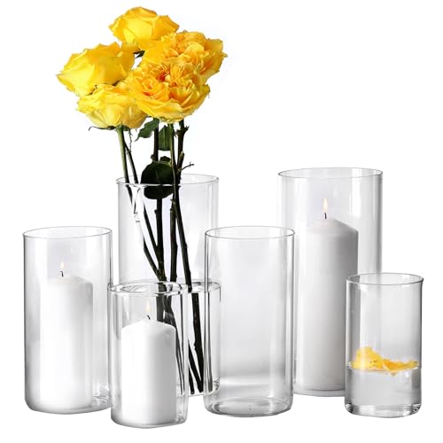 Clear Glass Candle Holder-6pcs
