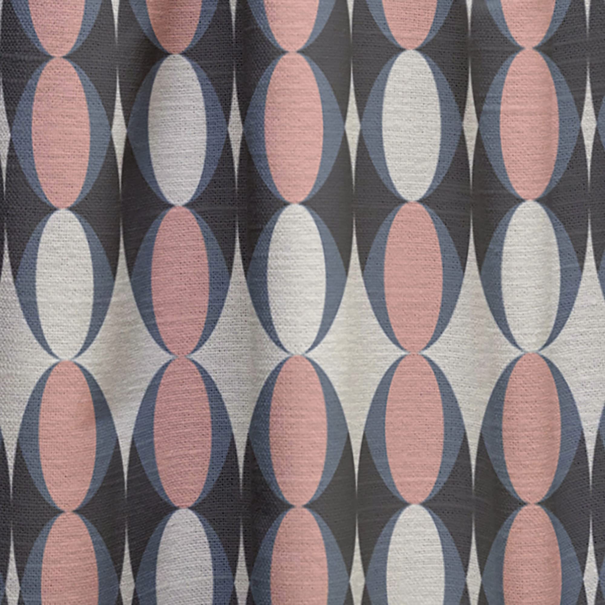 DesignQ Retro Circular Pattern II Thermal Insulated Curtains - Single Panel 52x63 Inches - Blackout Drapes for Bedroom & Living Room - Perfect for Home Decor, Privacy & Energy Efficiency