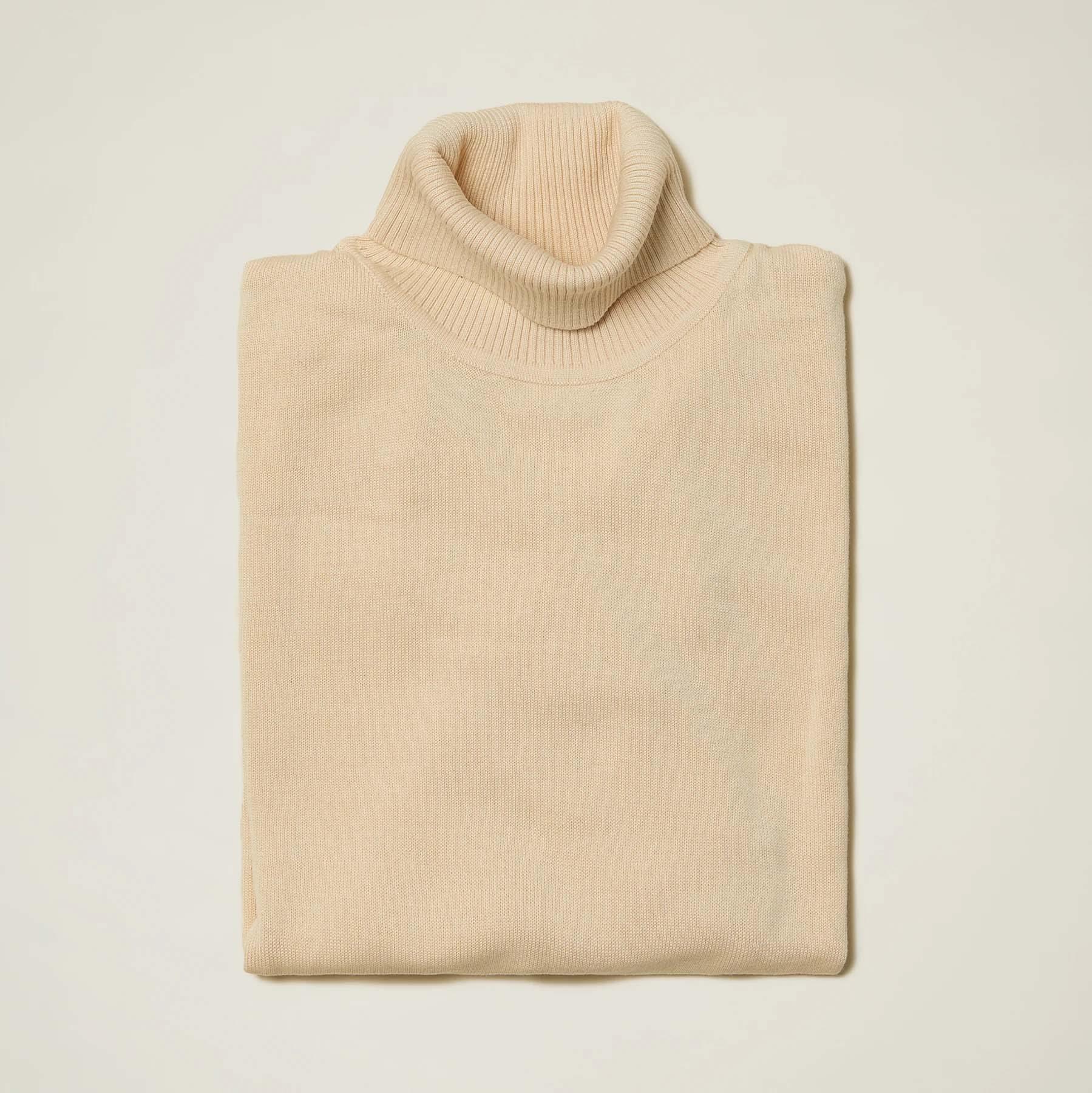 Men's Stone Color Turtleneck Sweater - Warm Winter Knit Pullover for Casual & Office Wear