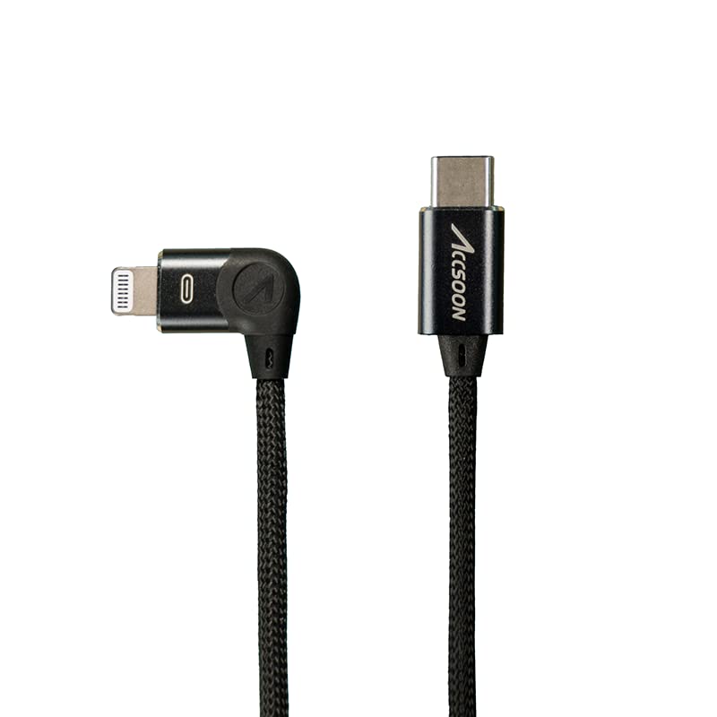 Accsoon USB-C to Lightning Cable 3.3ft (1m) Fast Charging & Sync Cord for iPhone, iPad - Perfect for Home, Office & Travel Charging