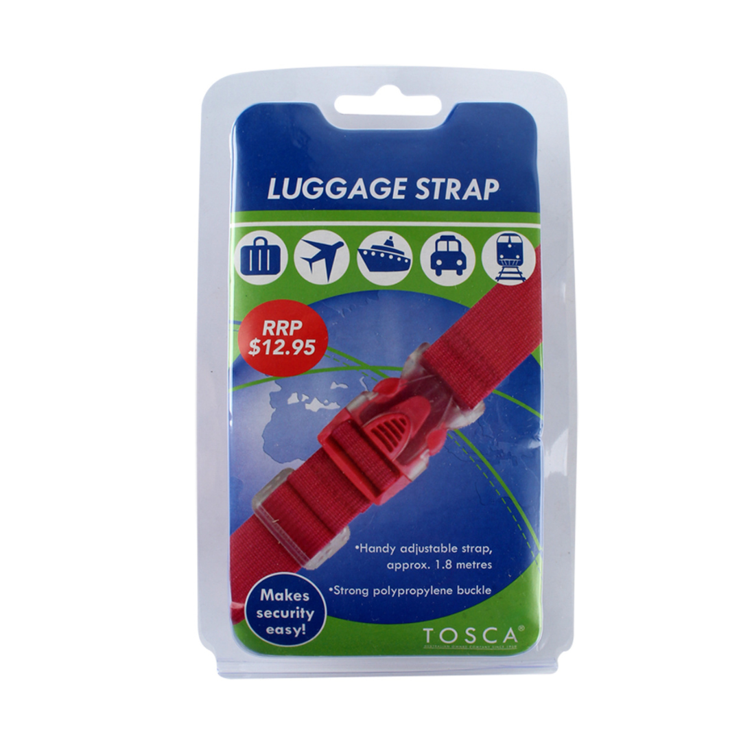 Tosca TCA025 E Luggage Strap Pink - Adjustable Travel Suitcase Belt for Secure Packing, Airplane & Train Trips