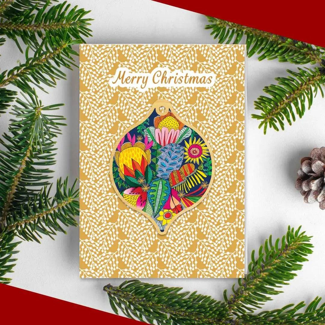 Wild Things Australian Christmas Card & Bauble - Festive Holiday Greeting Card with Ornament for Xmas Tree Decorations | Perfect for Holiday Gifts, Office Parties & Family Celebrations