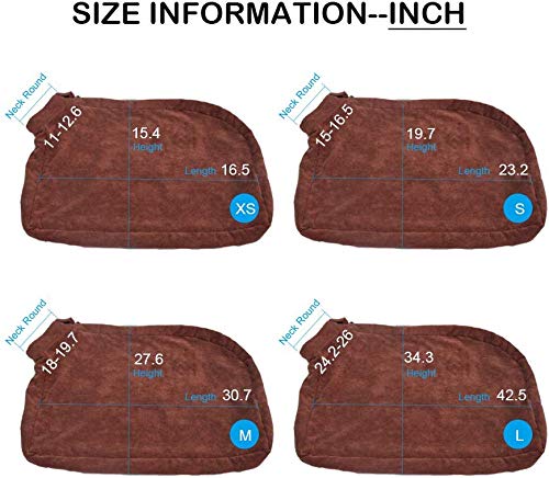 Premium Microfiber Dog Bathrobe Towel - Soft & Absorbent Brown Pet Robe (M: 82cm Length x 62cm Width) - Perfect for Post-Bath Drying, Grooming, and Spa Days at Home