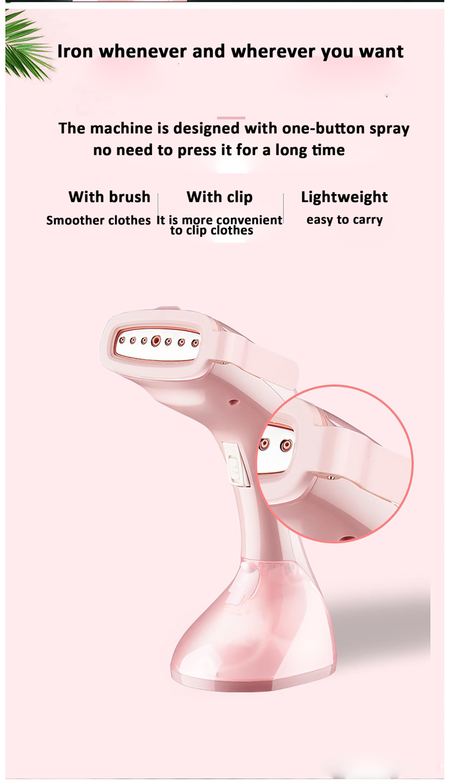 TIHONORI Full-Size 250ml Portable Clothes Steamer - 1500W Fast Heating Garment Steamer with Large Water Tank for Home, Office & Travel - Perfect for Wrinkles Removal on Dresses, Suits & Curtains - EU Standard