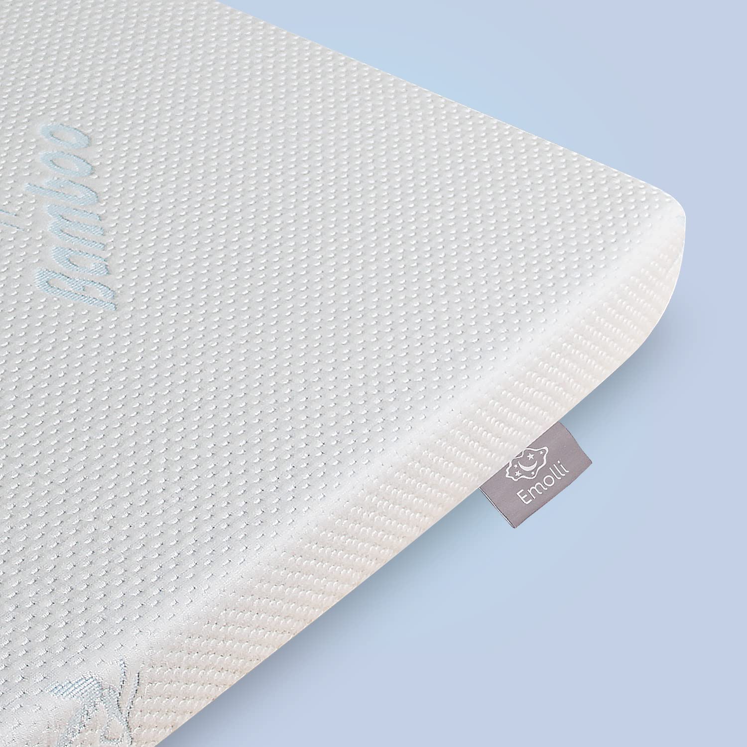 Emolli 3 Inch King Size Memory Foam Mattress Topper with Removable Bamboo Cover - Gel Infused Cooling Mattress Pad for Pressure Relief & Back Pain - Perfect for Hot Sleepers & Allergy Sufferers