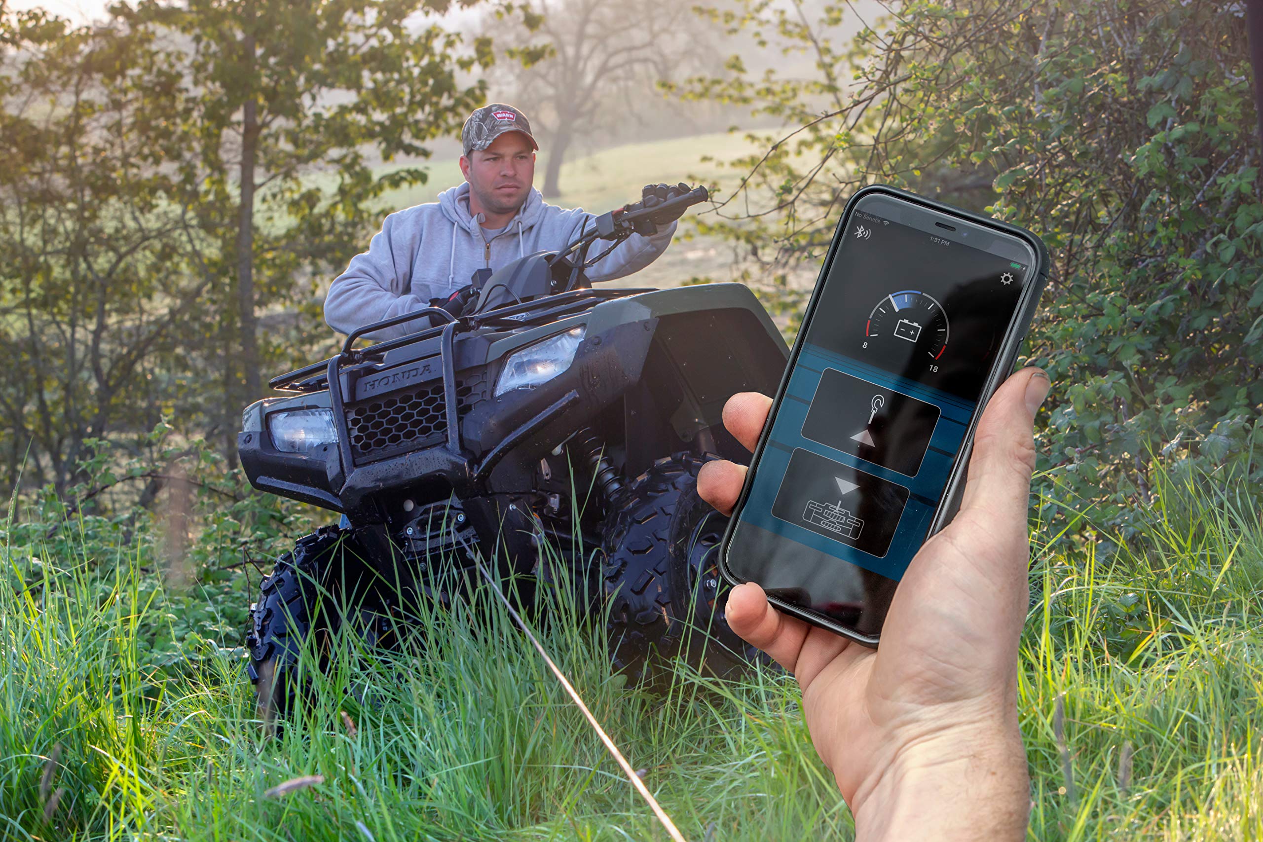 WARN 103950 Wireless Winch Remote Receiver & Smartphone App - Compatible with Powersports Winches (VRX, ProVantage, Vantage) | Off-Roading, ATV, UTV, Jeep & Truck Winching Accessories