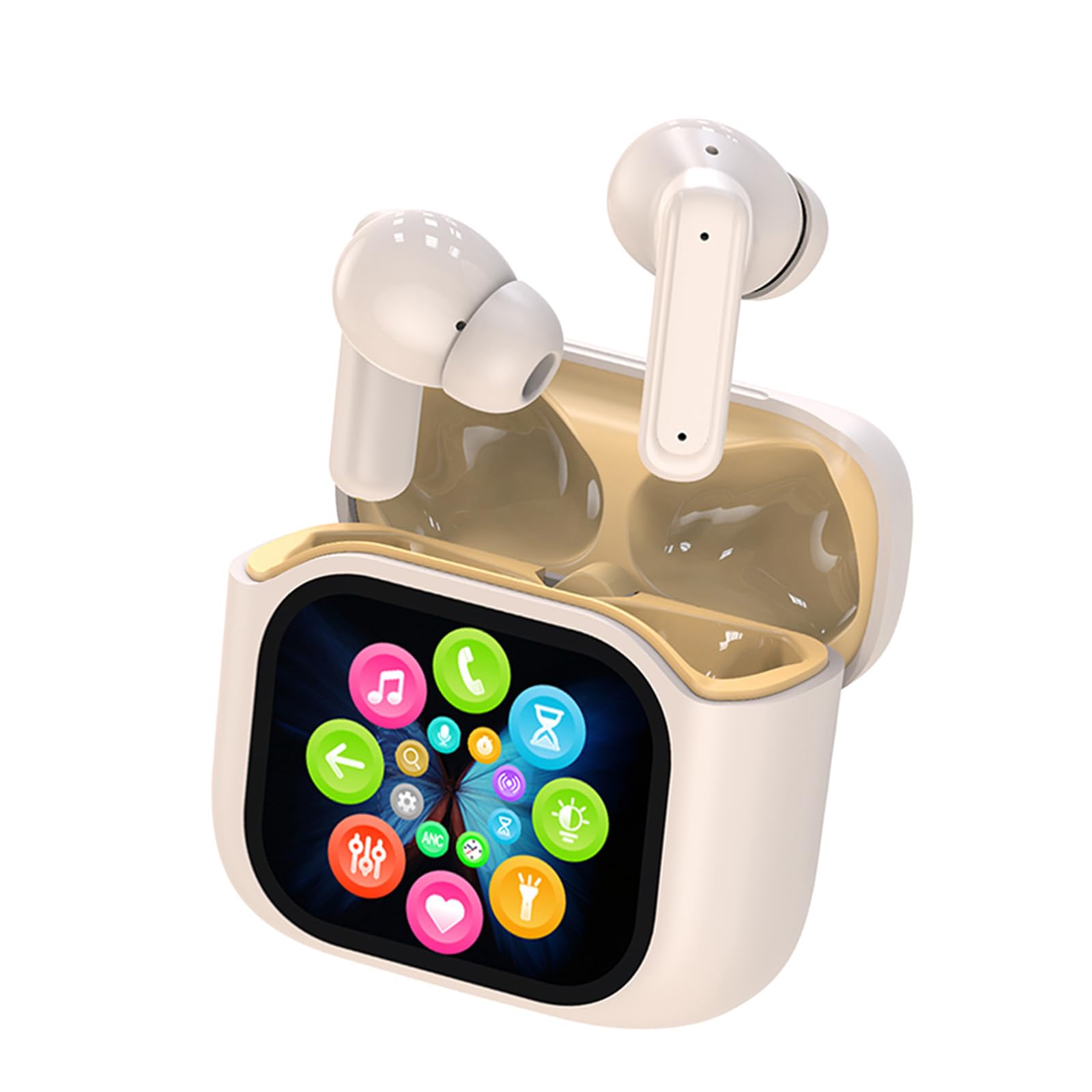 ANC Touchscreen TWS Wireless Bluetooth Earbuds with Active Noise Cancelling - Touch Control Bluetooth Earbuds for iPhone & Android - Perfect for Commuting, Workouts & Travel