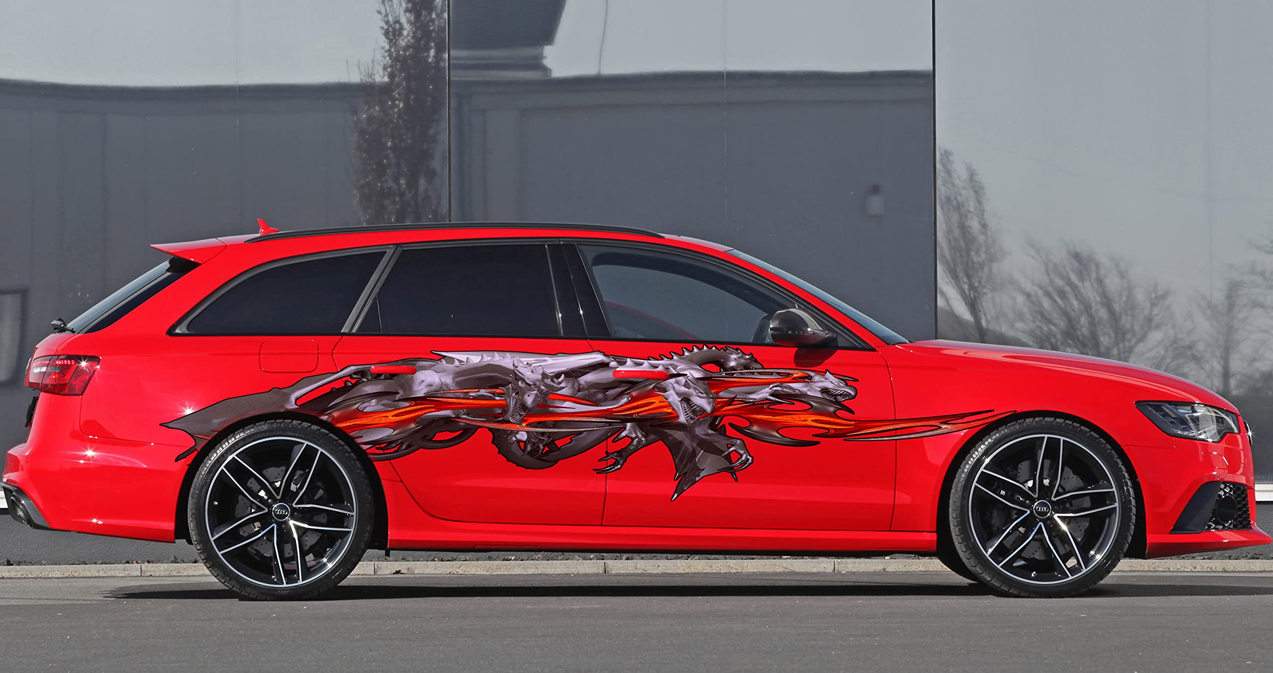 3D Dragon Car Decal Vinyl Sticker - Full Color Lizard Side Graphics Wrap Design (20x60) for Car Enthusiasts & Sports Vehicle Customization