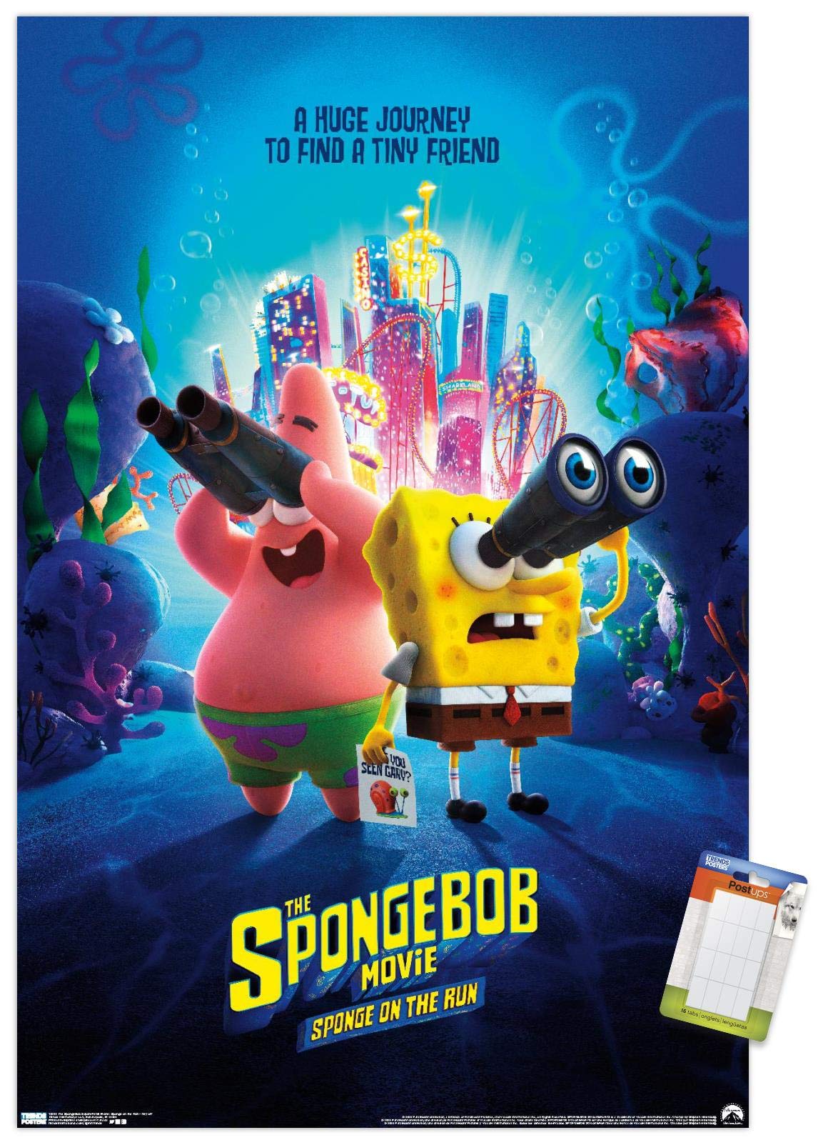 Trends International The SpongeBob Movie: Sponge On The Run - Premium Key Art Wall Poster 22.375 x 34 Inches with Mounting Bundle - Perfect for Kids' Rooms, Movie Theaters & Gamers' Decor