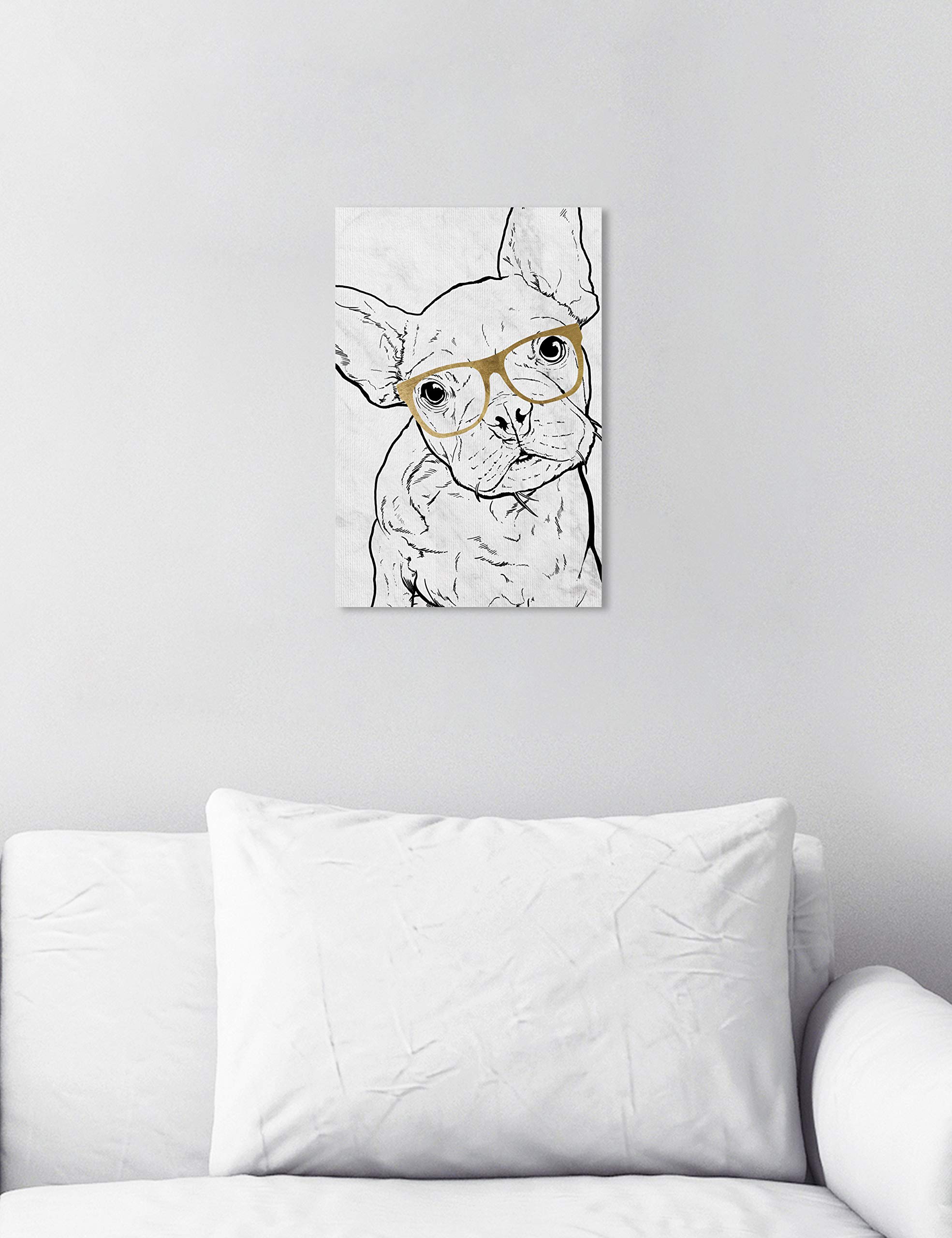 Frenchie Glasses Wall Art Canvas Print - 10