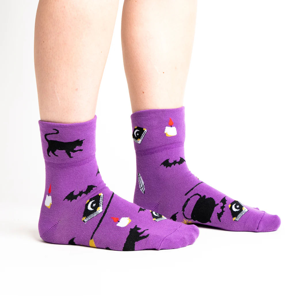 Witch, Please Turn Cuff Crew Socks by Sock It To Me - Fun Novelty Socks for Halloween Costumes & Everyday Wear