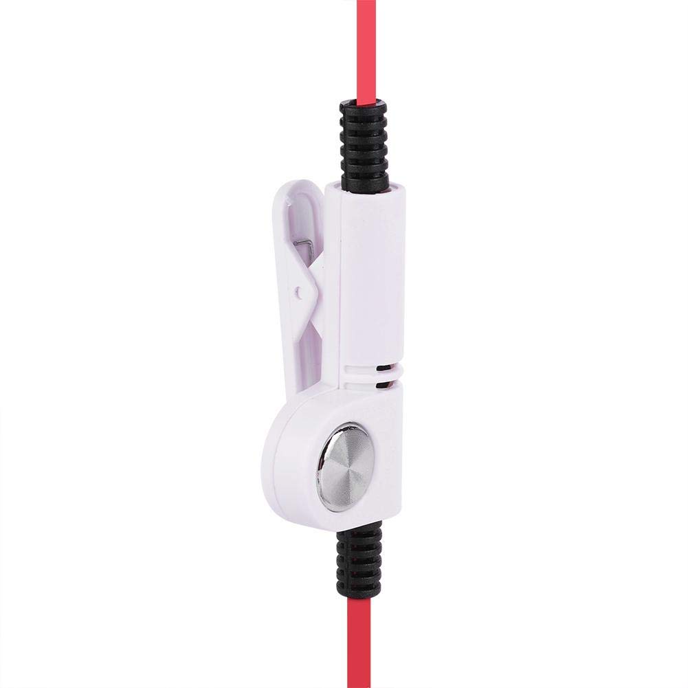 Walkie Talkie Headset with Microphone - 46.46 Inch (118cm) 2-Pin K-Head Compatible Earphone for Police, Security Guards (Red) | Ideal for Law Enforcement, Event Security & Construction Site Communication