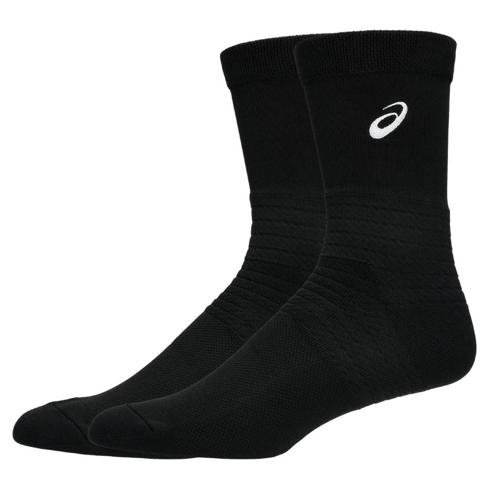 ASICS Resolution Crew Socks - Performance Black Athletic Socks for Running, Basketball & Workout - Moisture-Wicking & Cushioned Support for Men & Women