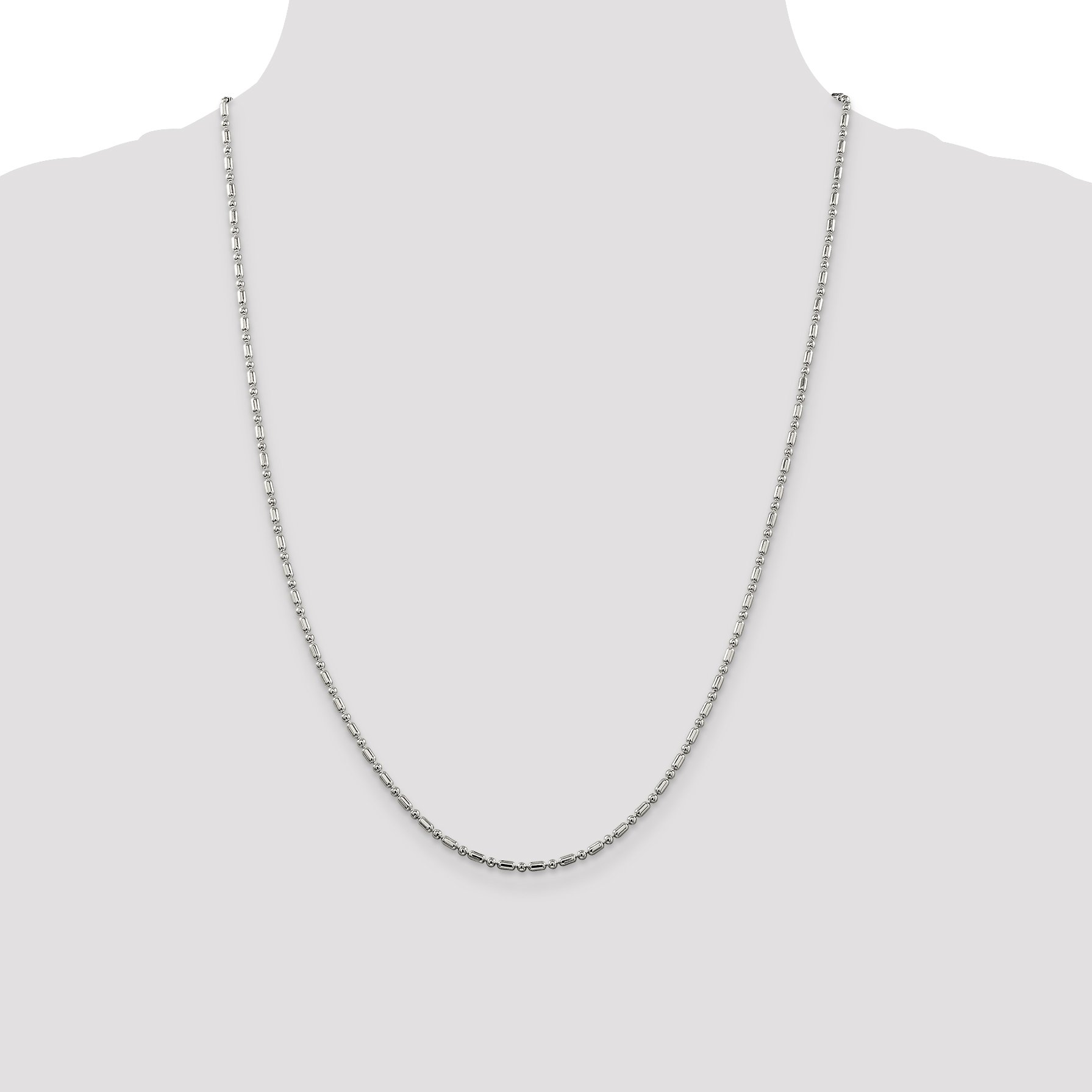 IceCarats 925 Sterling Silver 2mm Beaded Ball Chain Necklace for Women - Dainty Layering Jewelry for Everyday Wear, Gifts & Special Occasions