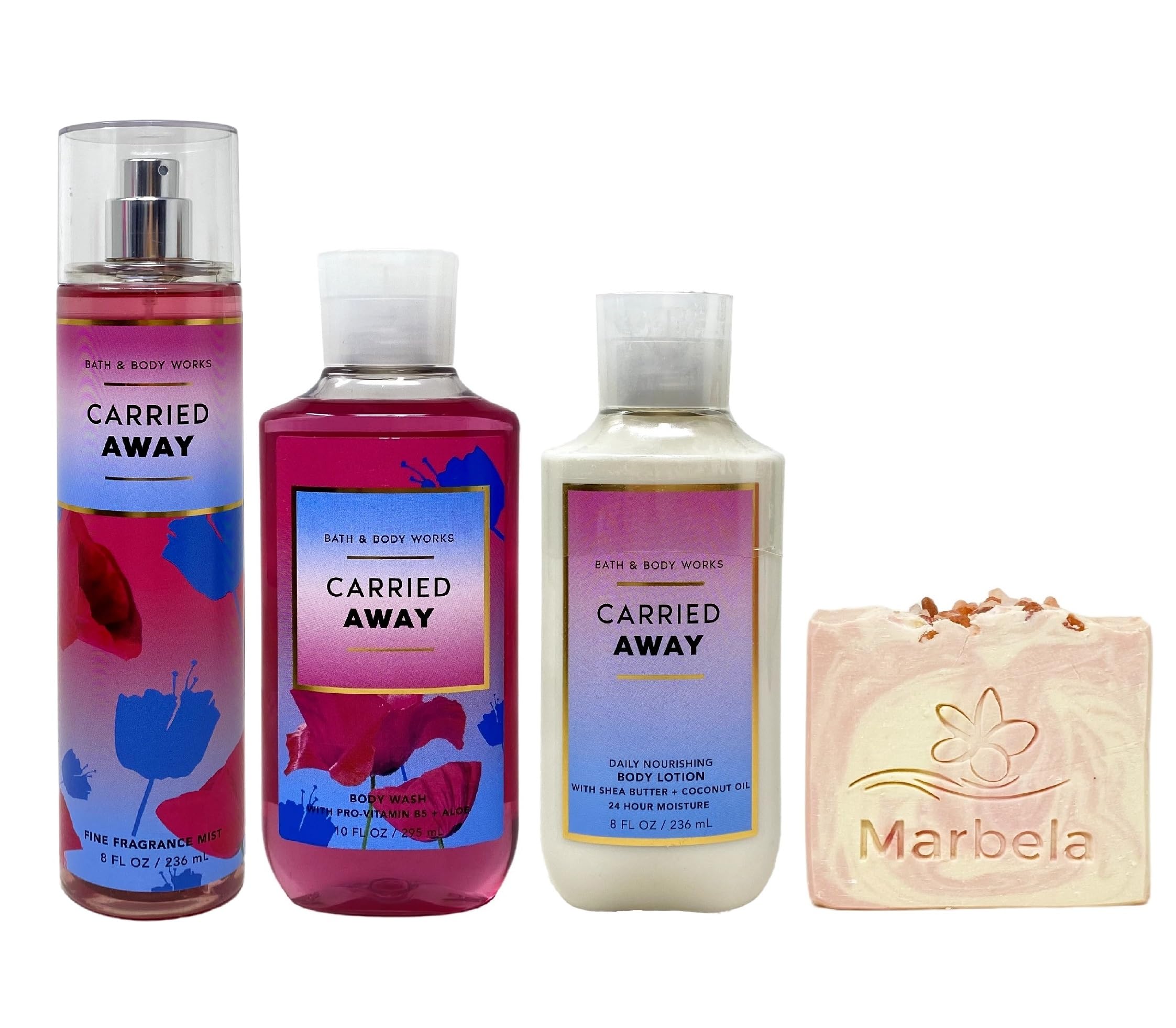 Bath & Body Works Carried Away Trio Gift Set - Fragrance Mist, Body Wash & Lotion with Himalayan Salt Soap Bar | Full Size Luxury Bath & Body Care Set for Women | Perfect for Gifts, Self-Care & Relaxation