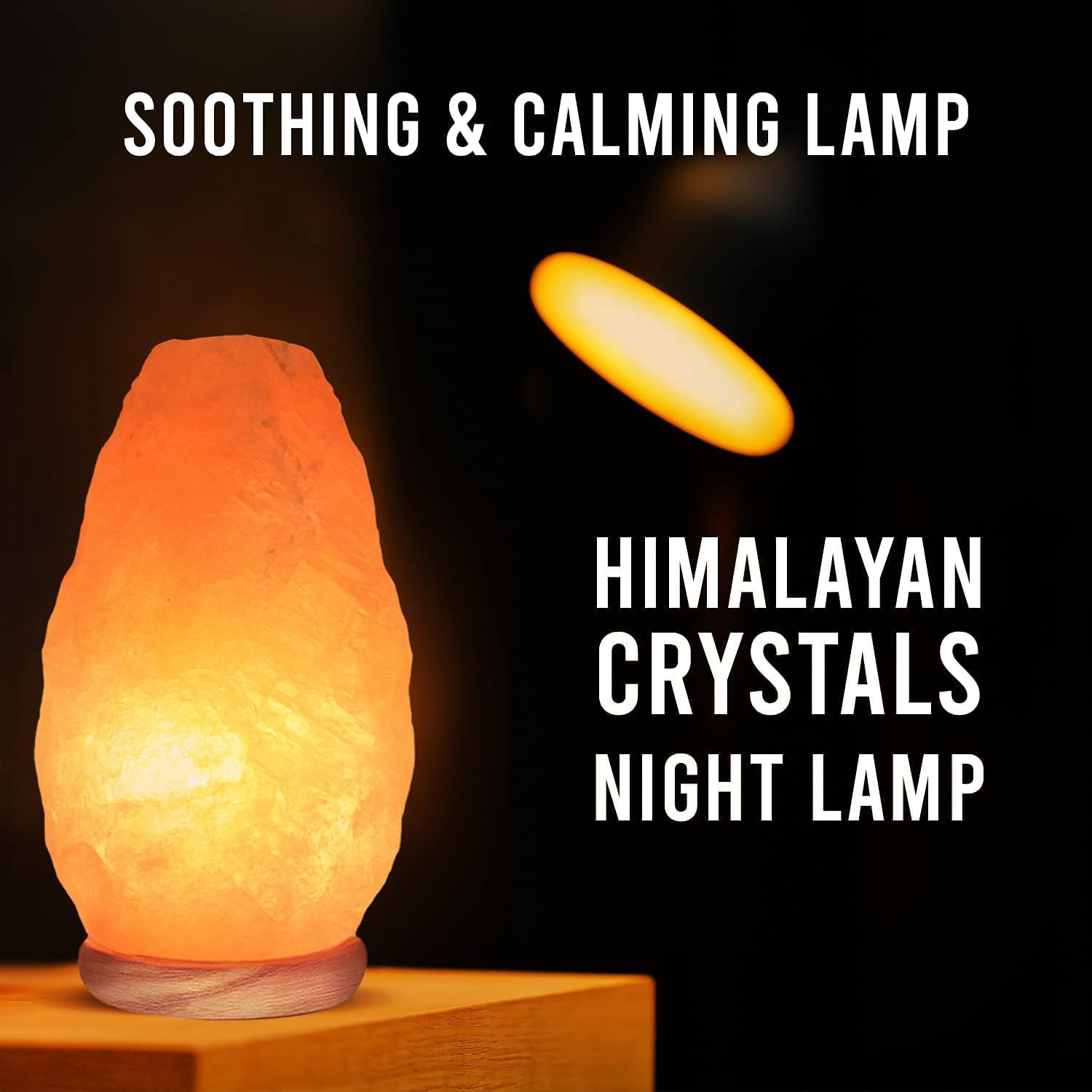 Himalayan Salt Lamp Natural Pink Crystal Rock Night Light with 6 Ft Cord & Dimmer Switch - Perfect for Bedroom, Yoga Studio, Meditation Room & Home Décor