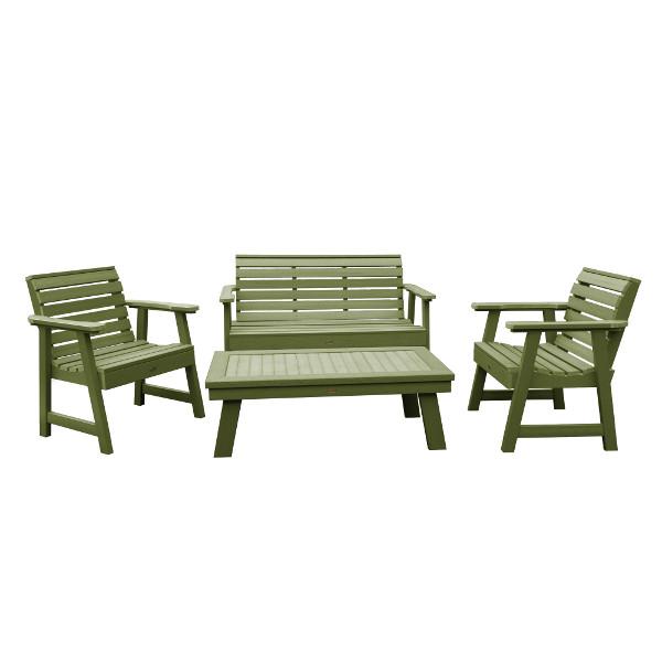 Weather-Resistant Garden Bench and Chairs Outdoor Conversation Set for Patio, Backyard, and Porch Relaxation