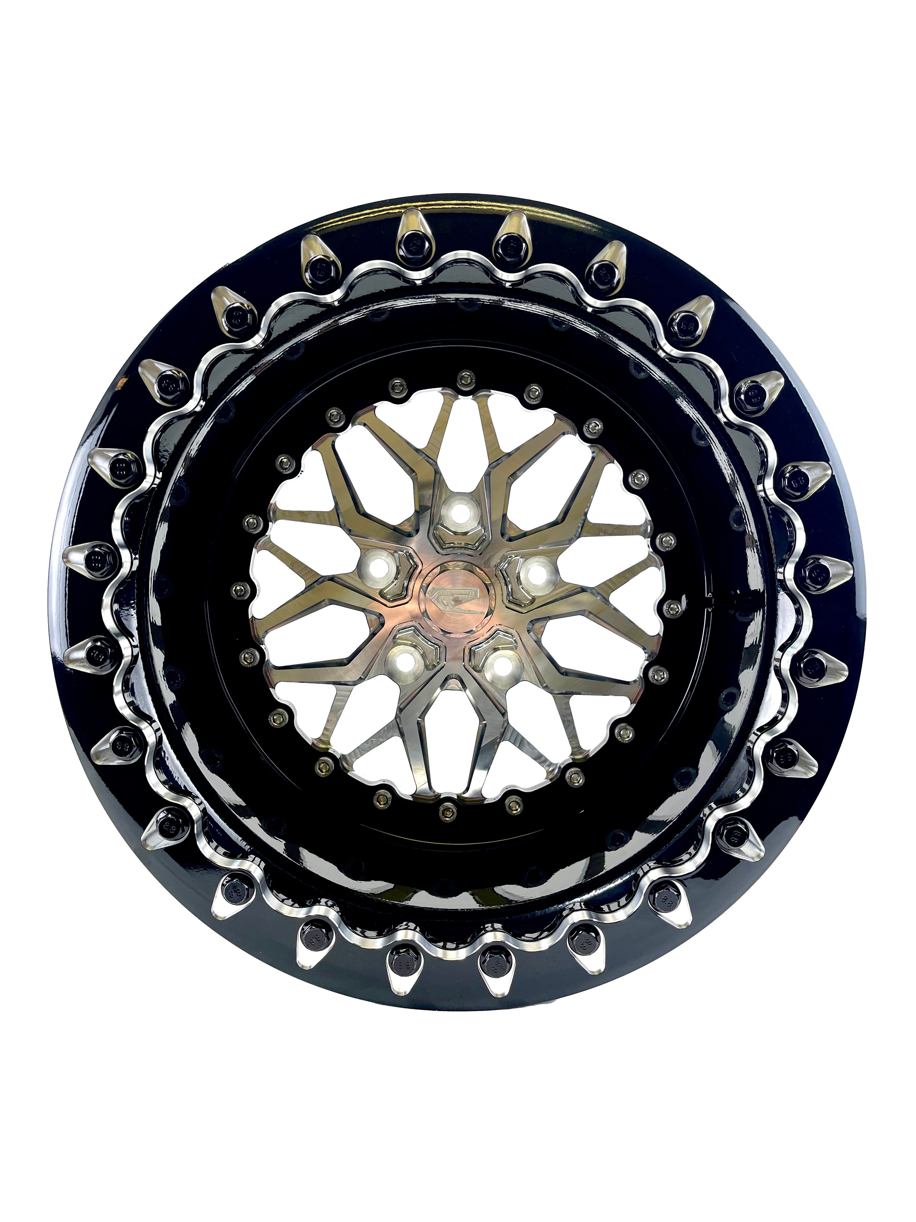 Ultra Light Impact Beadlock Silver RZR PRO R 5X4.5 Wheels - High-Performance Off-Road Wheels for UTVs & Side-by-Sides - Perfect for Trail Riding, Mudding & Rock Crawling